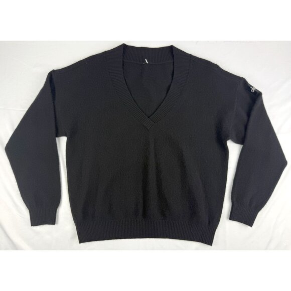 Alo Yoga Sweater Jet Set Cashmere Black V-Neck Pullover Women's Size Small - Picture 1 of 5